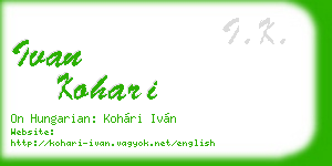 ivan kohari business card